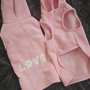 Pink🎀🎀🎀 Dog Hoodie with Love Print